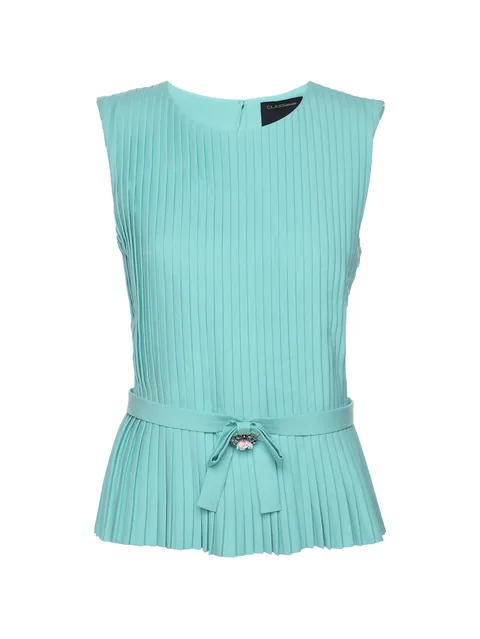 pleated belted top
