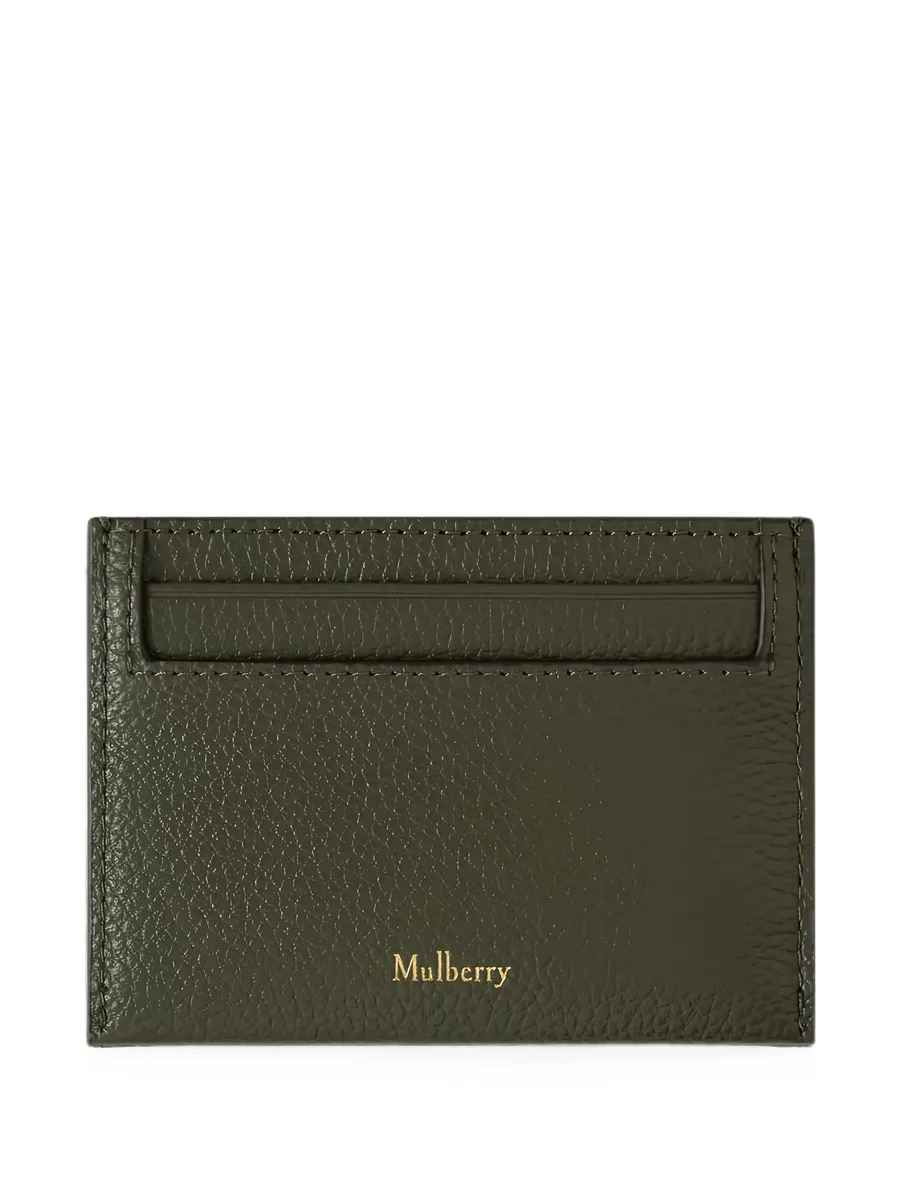 logo-print grained card holder 1