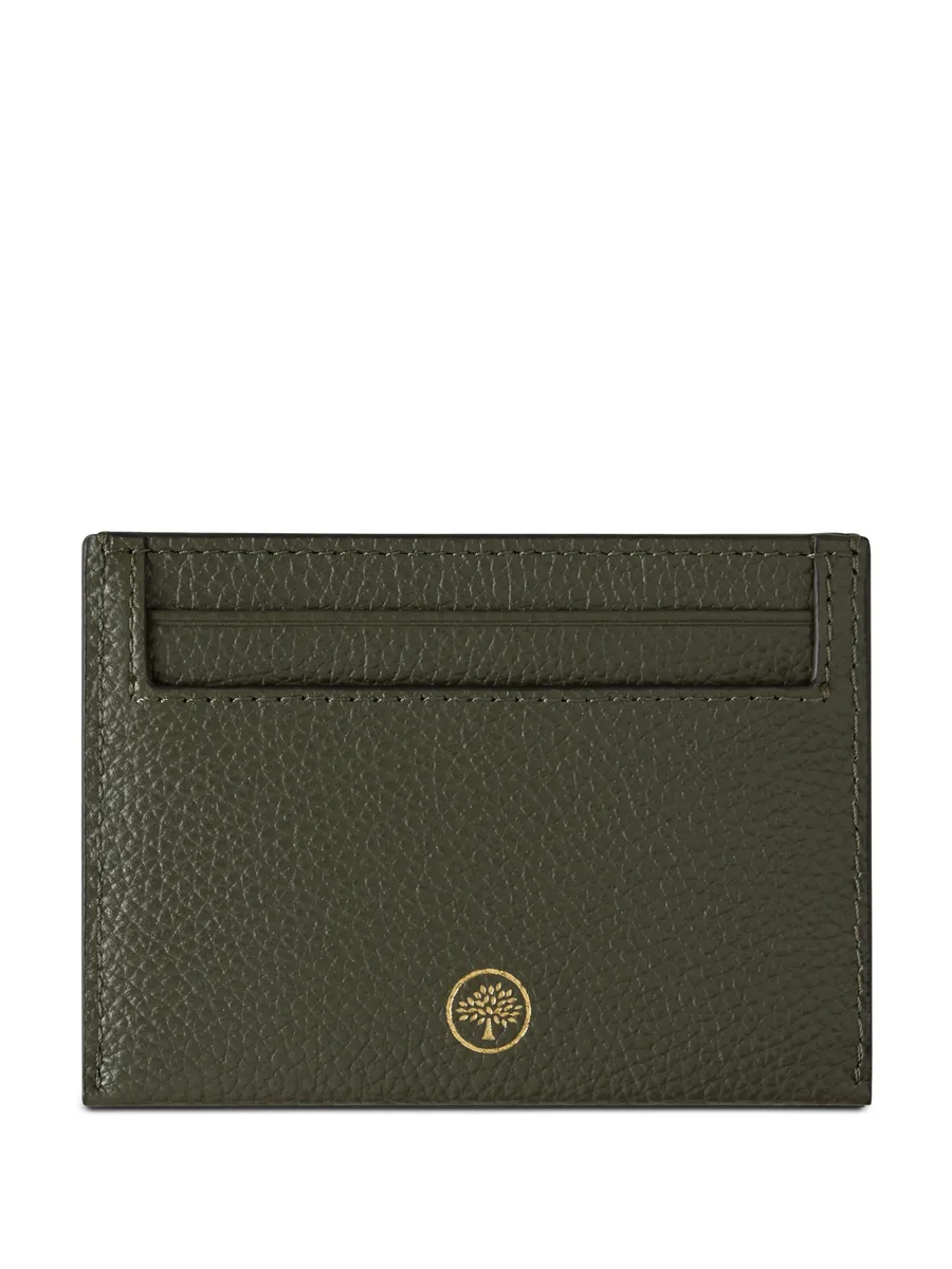 logo-print grained card holder 2