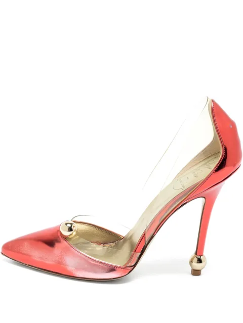120mm leather heeled pumps