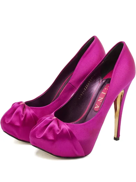 125mm satin-finish heeled pumps