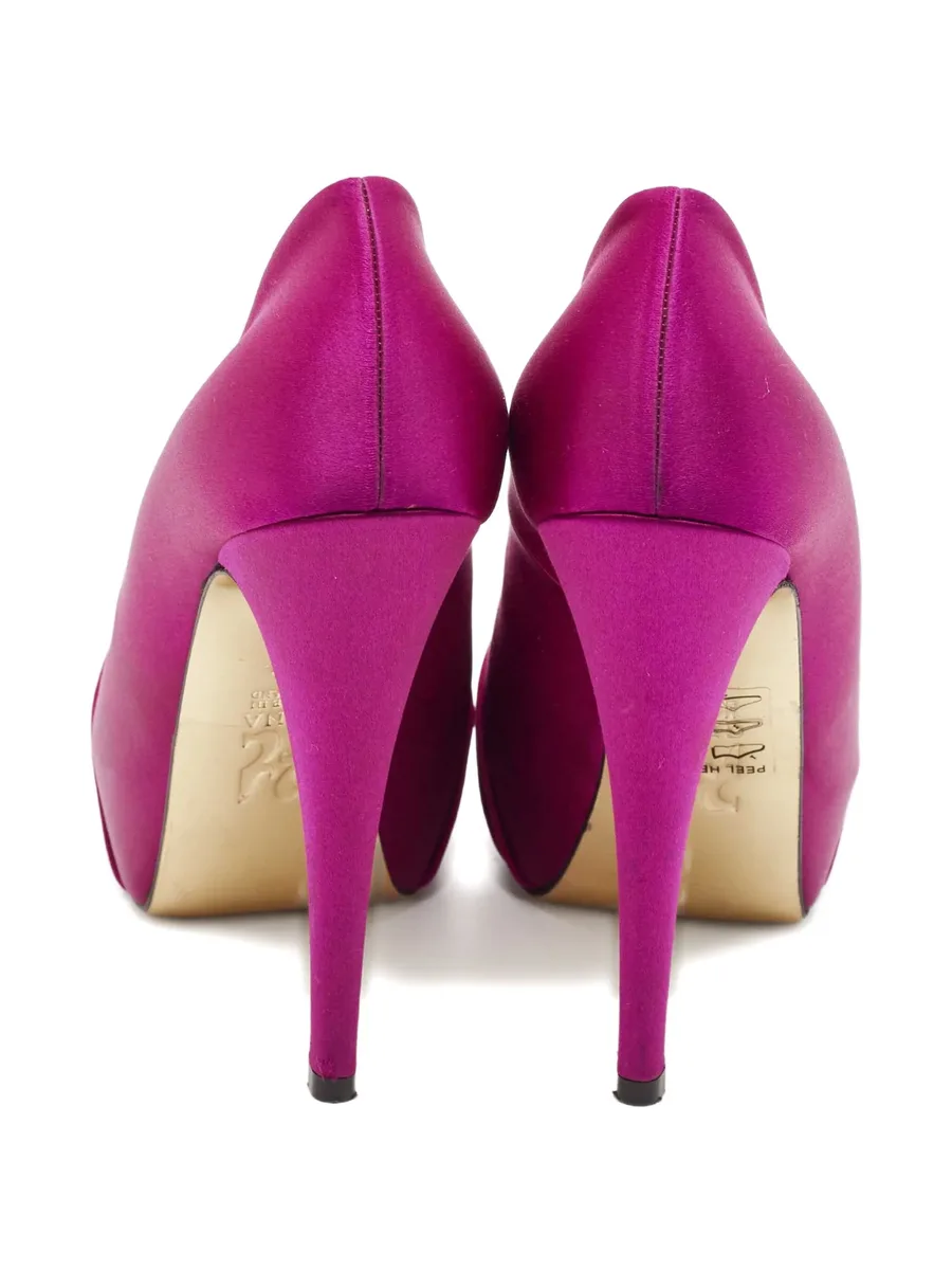 125mm satin-finish heeled pumps 6