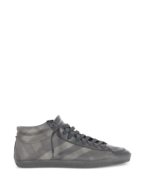 check-print high-top sneakers