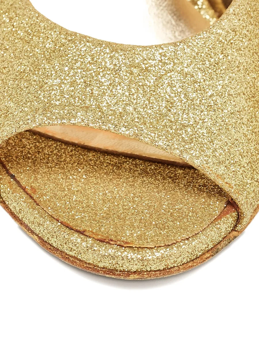 glitter peep-toe mules 14