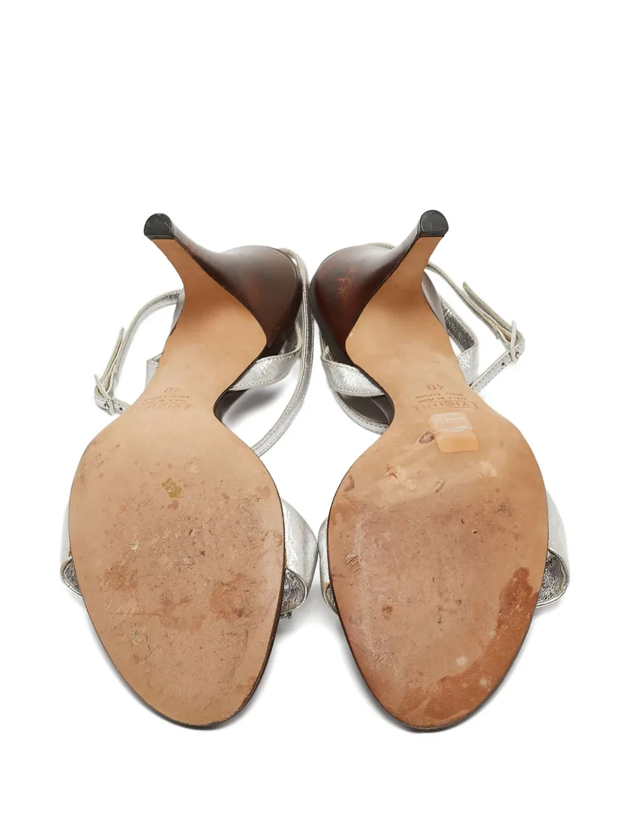 pre-owned crystal-embellished sandals 8