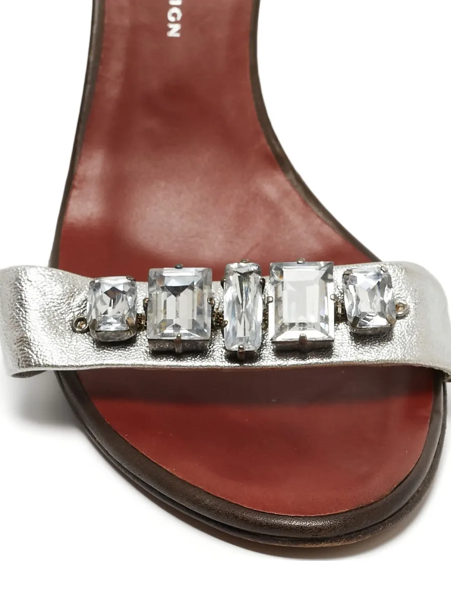 pre-owned crystal-embellished sandals 10