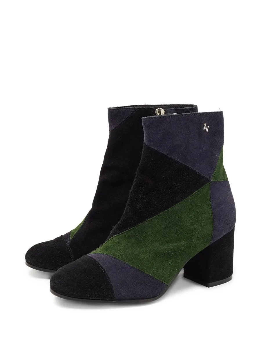 pre-owned 70mm patchwork boots 6