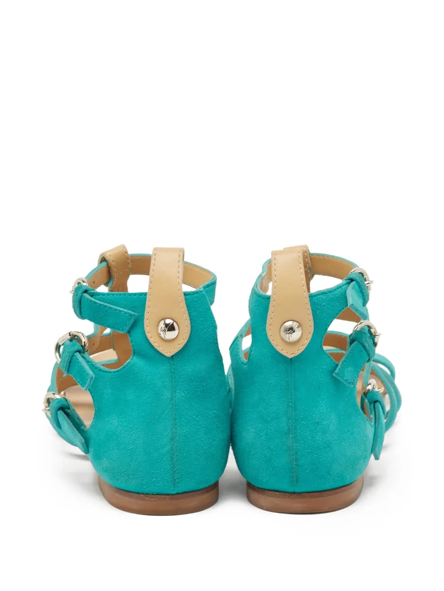 pre-owned strappy flat sandals 8