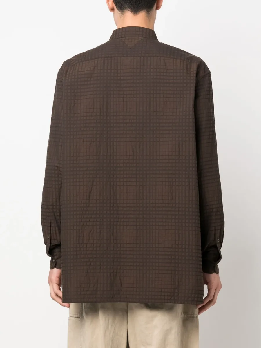 checked- jacquard long-sleeve shirt 8