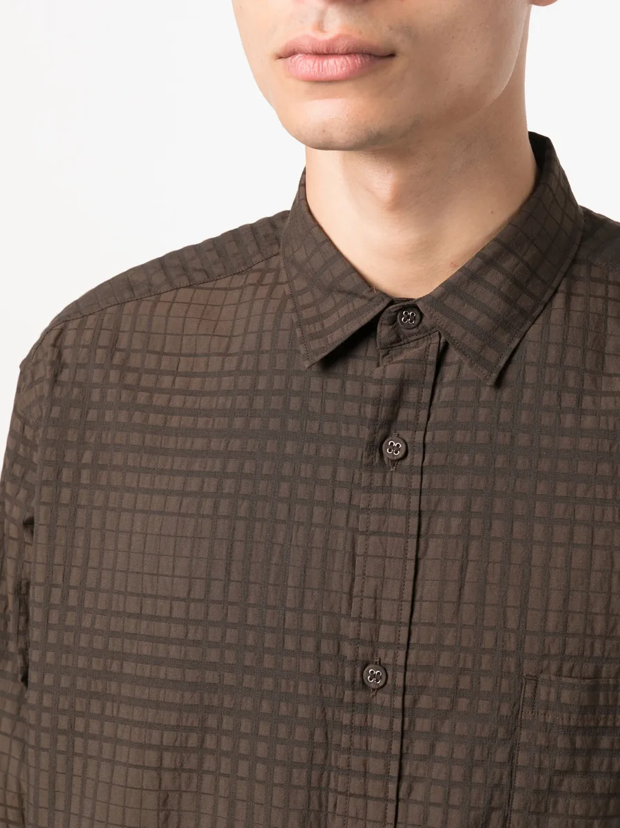 checked- jacquard long-sleeve shirt 9