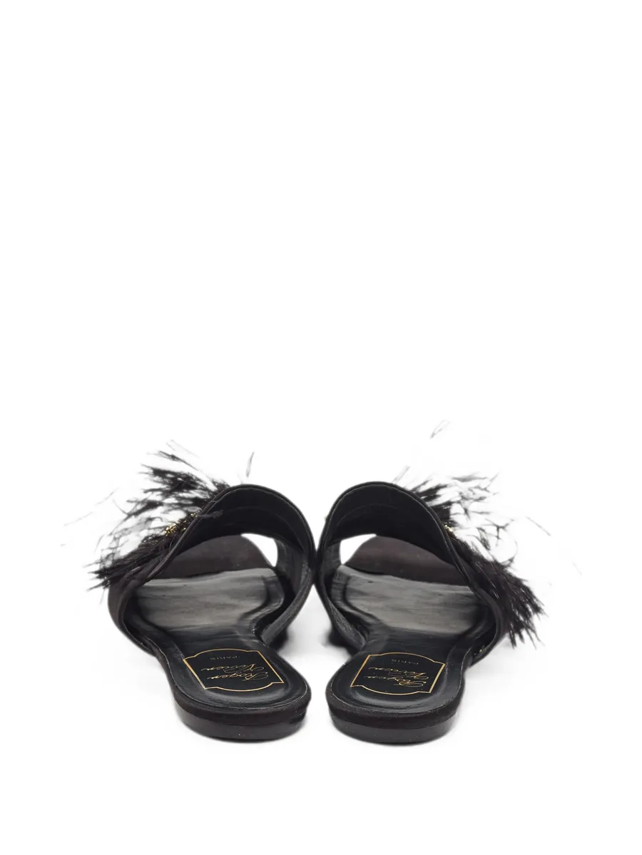 crystal-embellished feather-trim slides 9