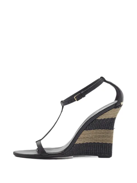 T-strap wedge sandals