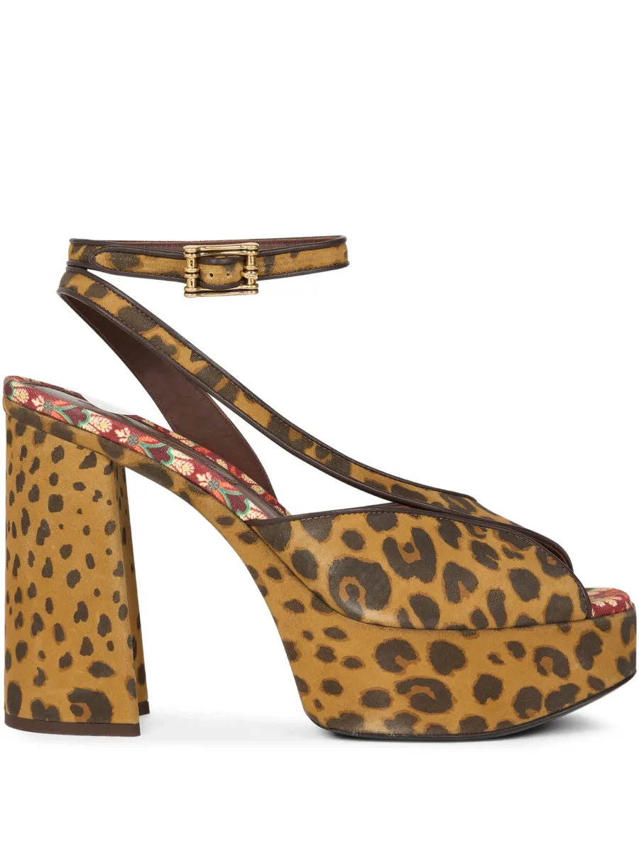 suede platform sandals with animal-motif 2